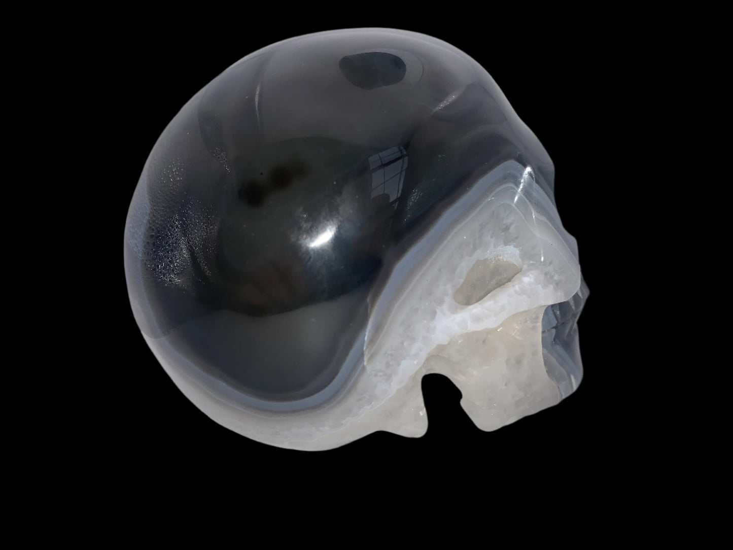 5.4" Agate, Quartz & Seraphinite Skull