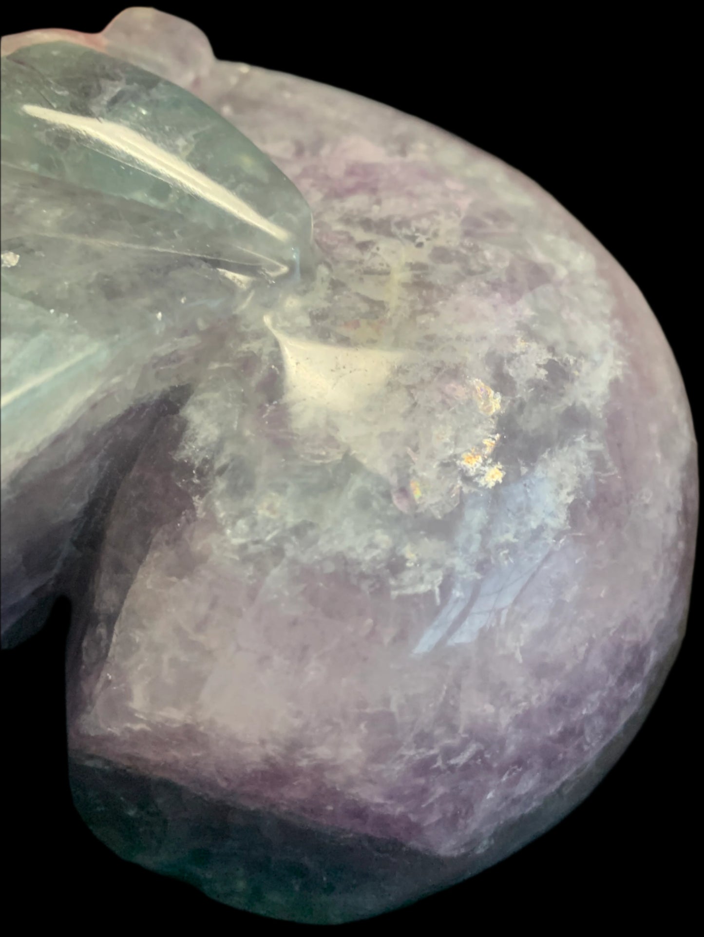 6" Rainbow Fluorite Skull w/ Rainbows