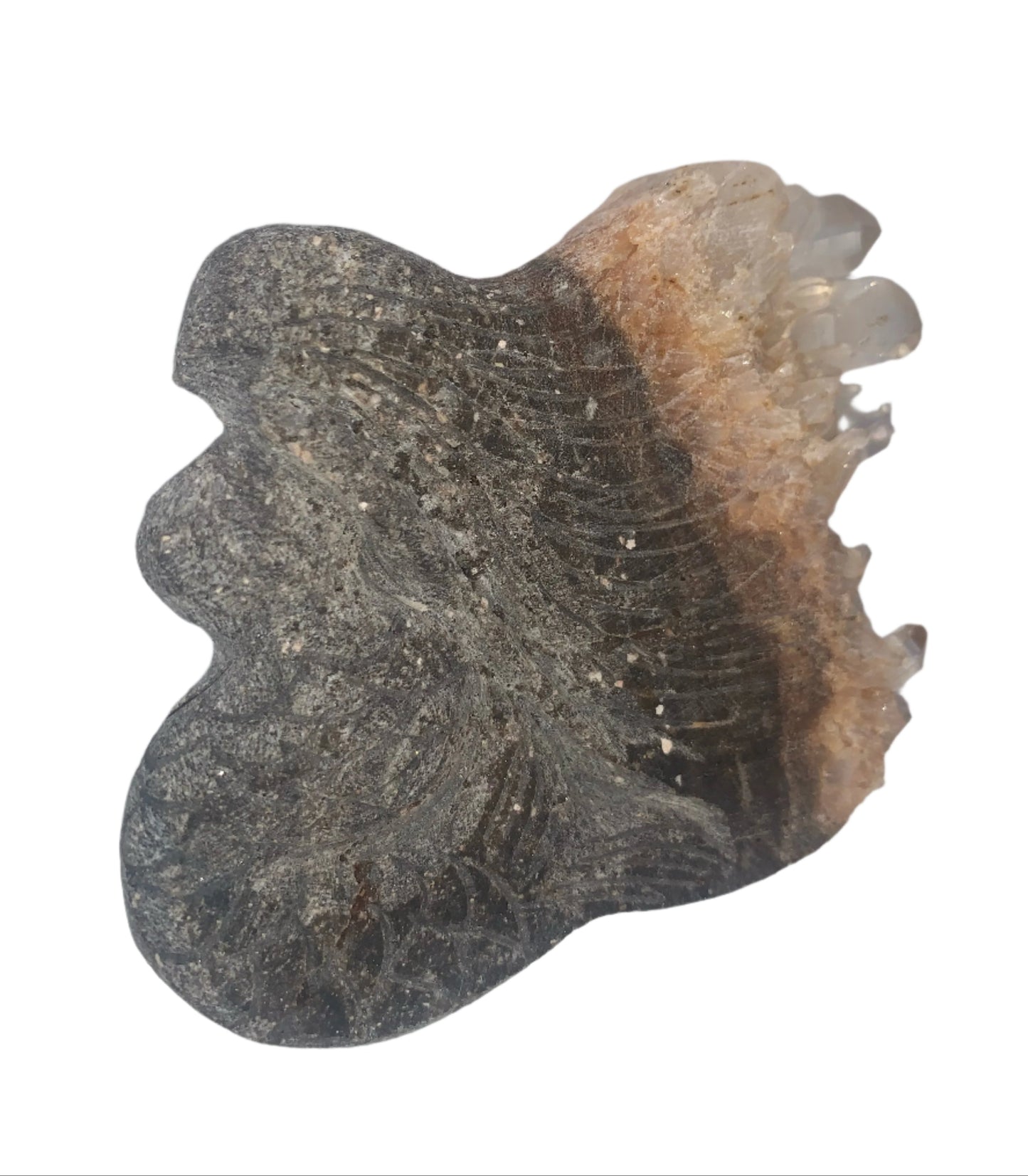 Quartz Cluster Mermaid Carving