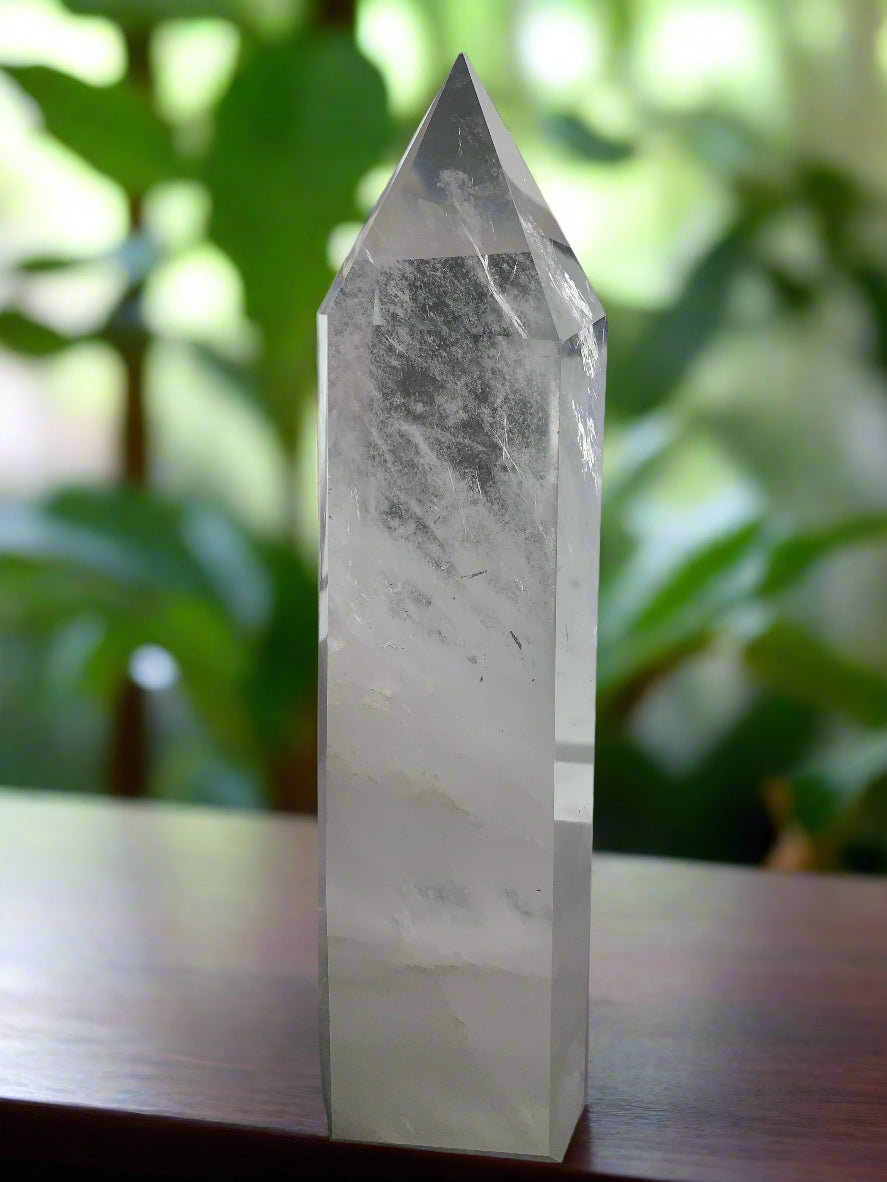 9lb Clear Quartz & Tourmaline Tower w/ Rainbows