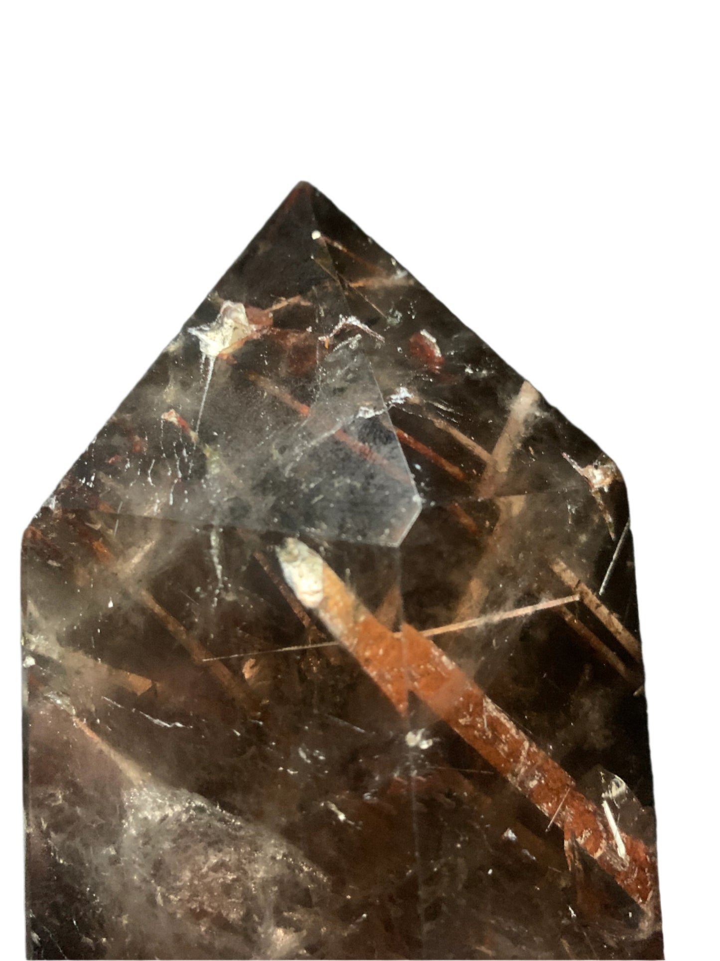 5.6" Rutilated Morion Quartz Point w/ Rainbows