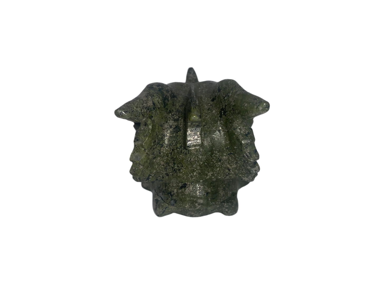 4.2" Pyrite & Serpentine Dragon w/ Stichtite Eyes