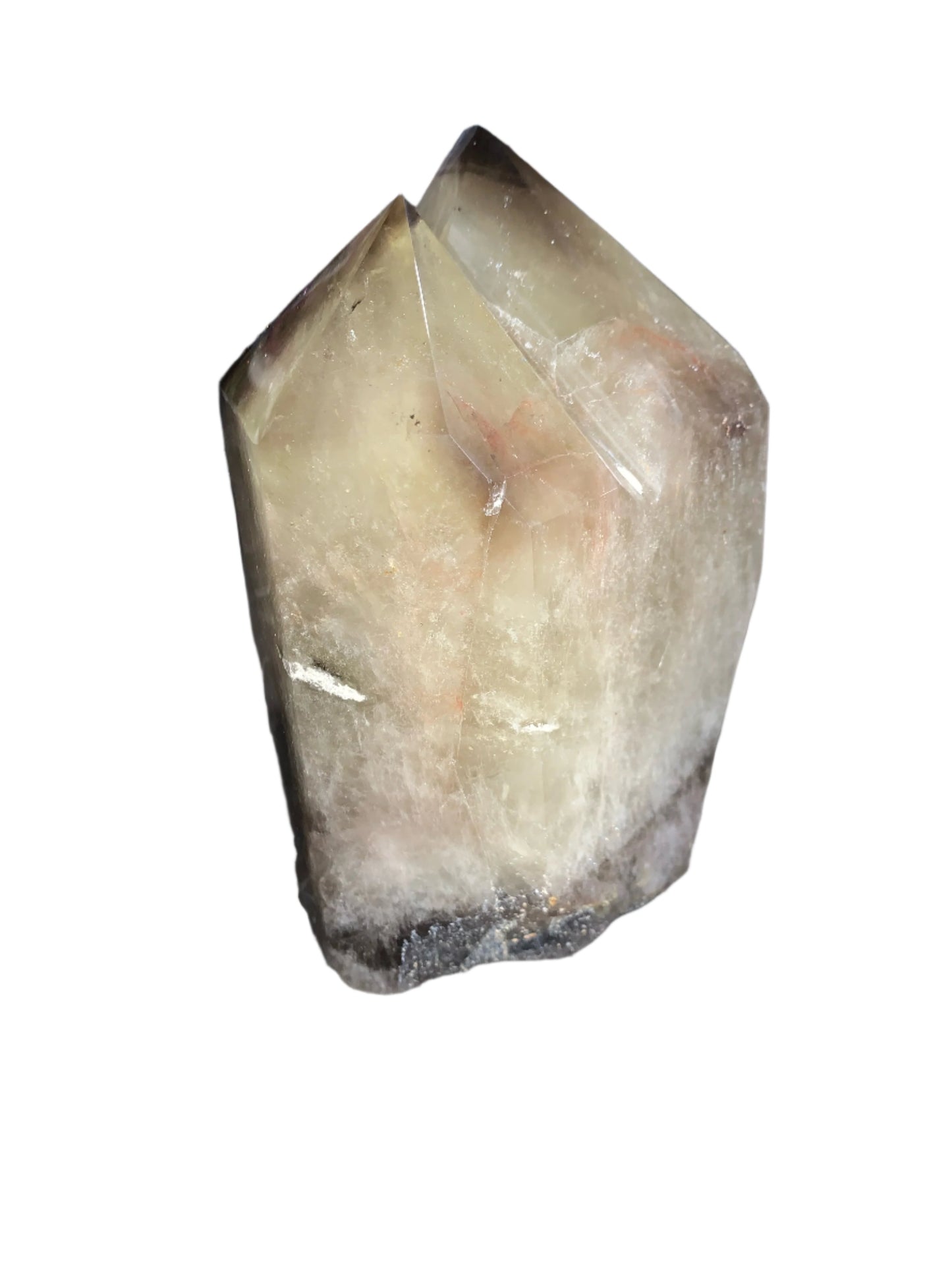 Torre de citrino ahumado Twin Phantom de 4 lb y 1 oz