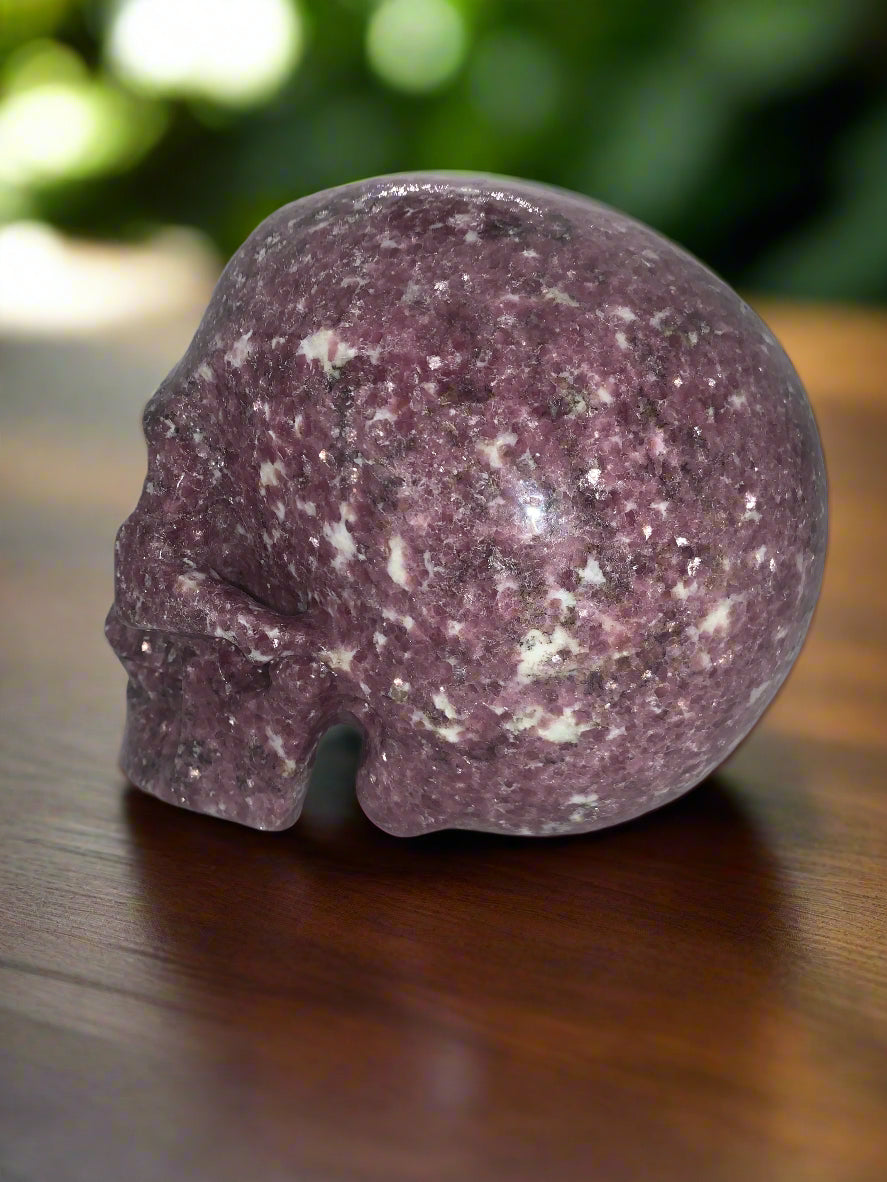 7" Lepidolite Skull