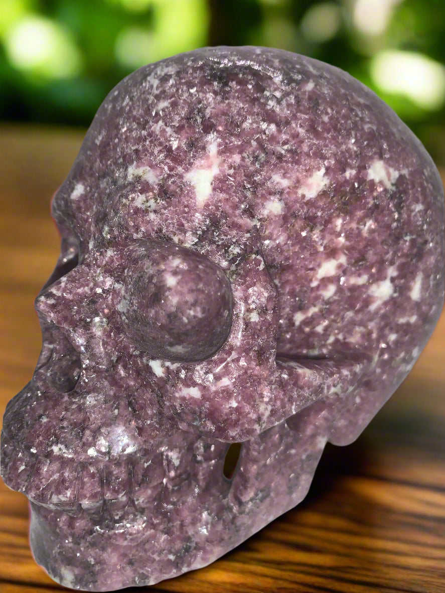 7" Lepidolite Skull