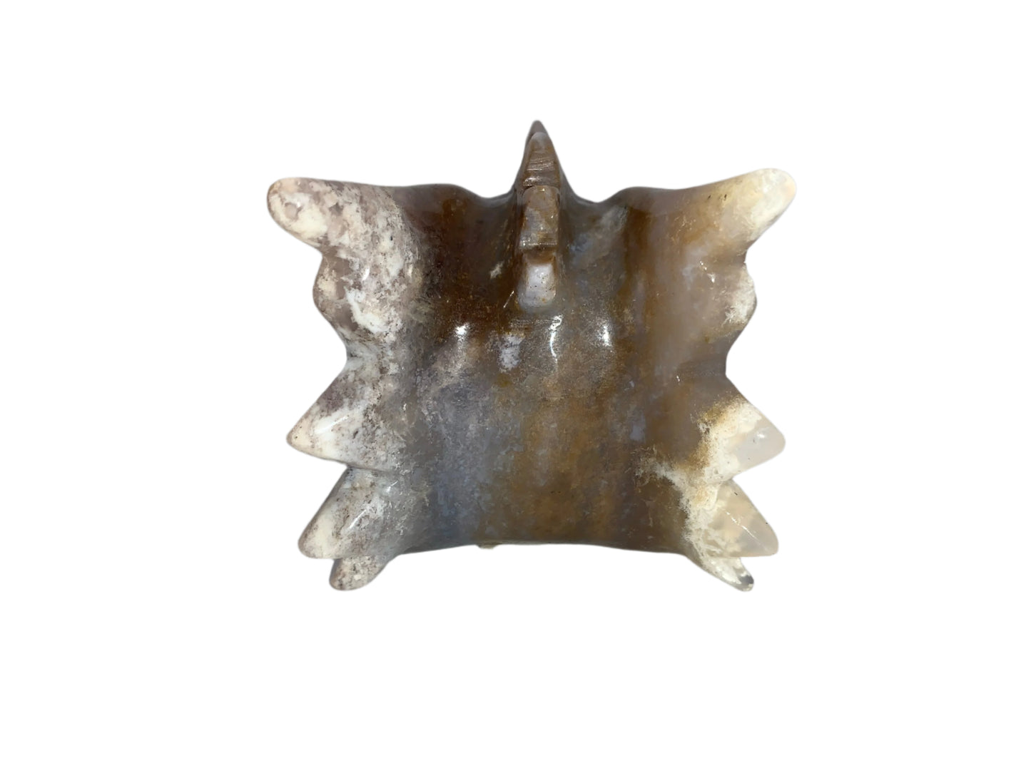 Ágata musgosa de 6,2" con dragón de calcedonia