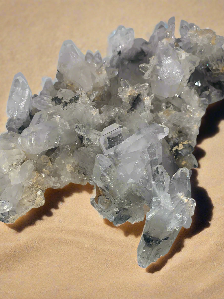 4lb 2oz Quartz & Brookite Cluster w/ Rainbows