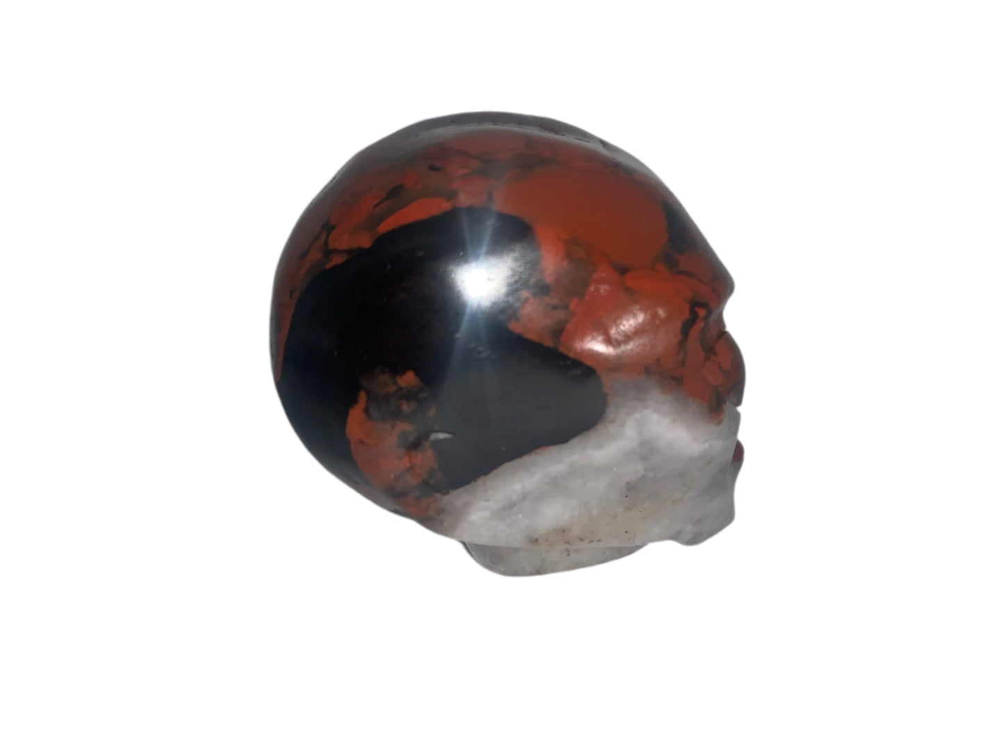 2" Brecciated Red Jasper Star Being Skull