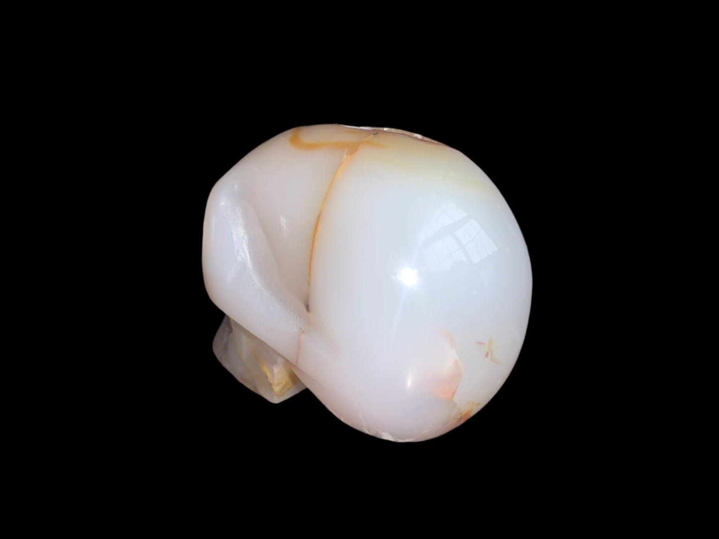 3" Chalcedony & Carnelian Skull w/ Druzy