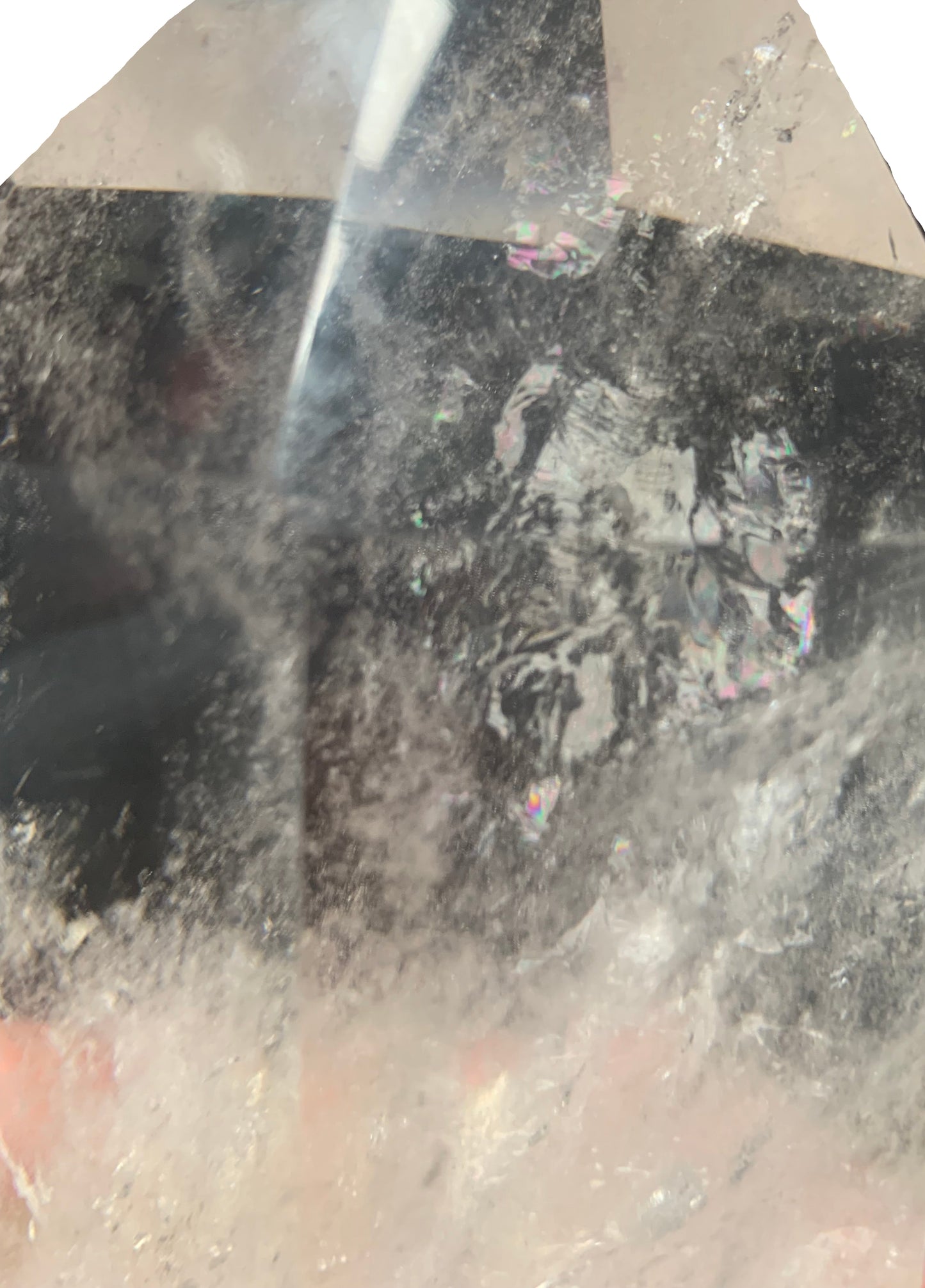 9lb Clear Quartz & Tourmaline Tower w/ Rainbows