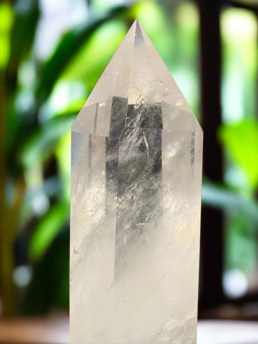 9lb Clear Quartz & Tourmaline Tower w/ Rainbows