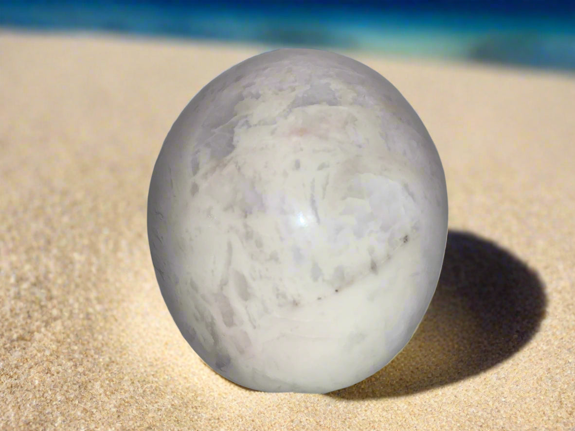 5.3" White Flower Agate Skull
