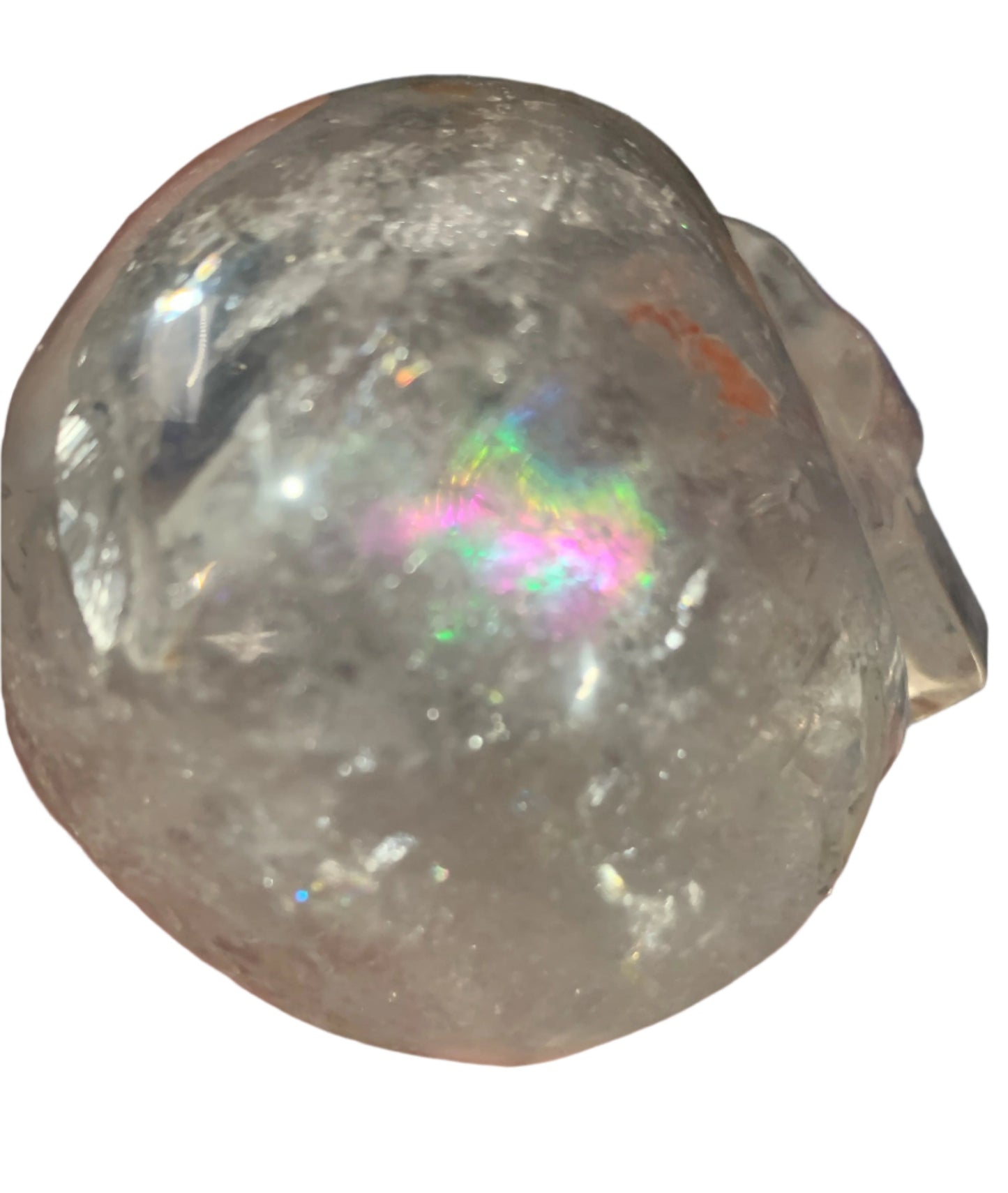 4" Master Healer Alpine Quartz Skull w/ Rainbows