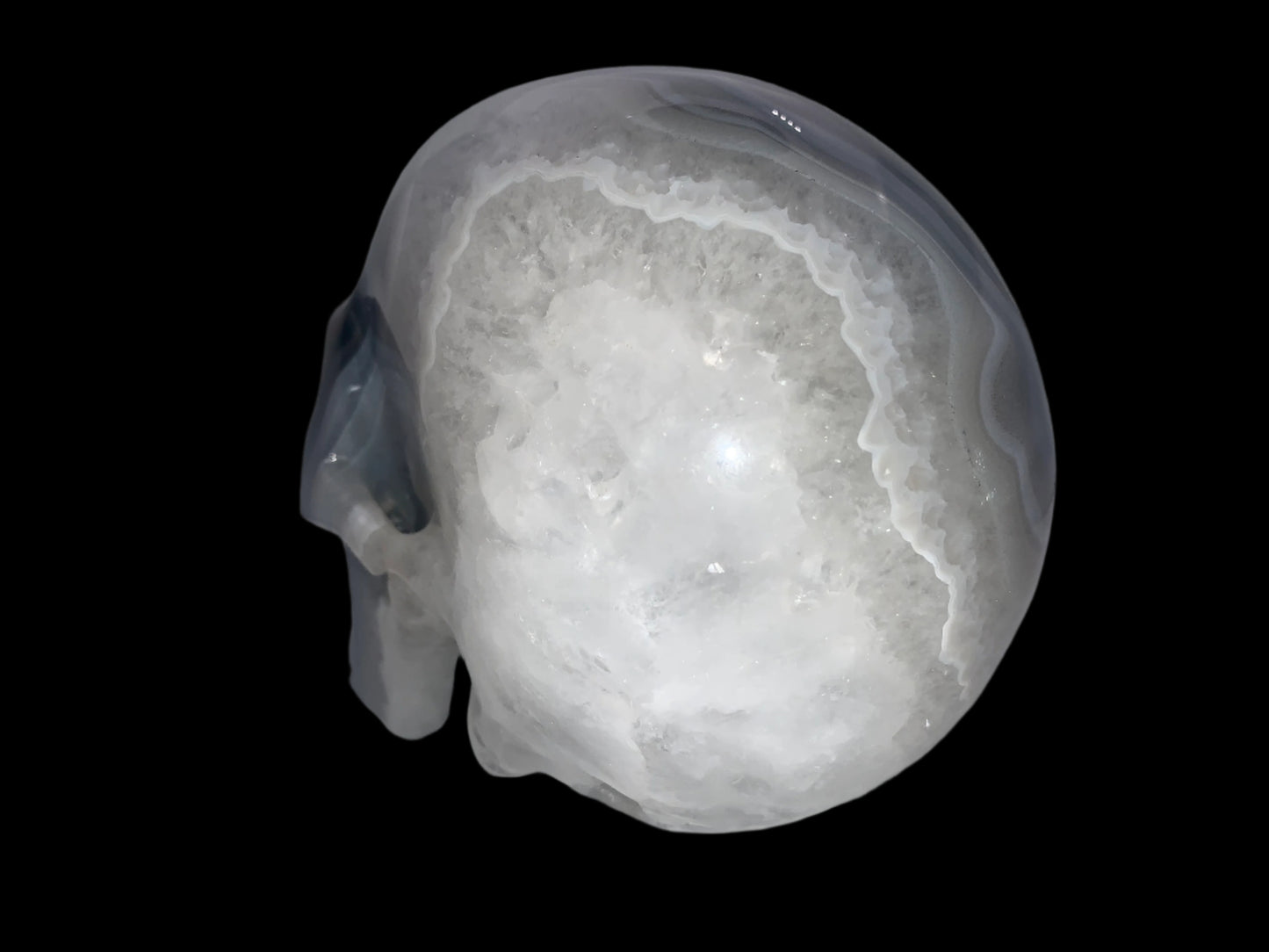 5.4" Agate, Quartz & Seraphinite Skull