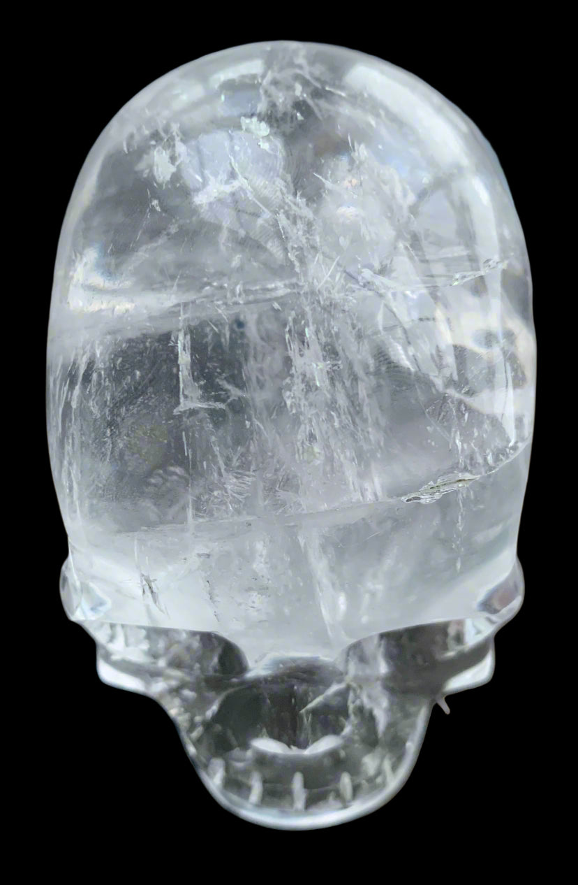 Cráneo de cuarzo alpino del Himalaya de 4,7" con arcoíris