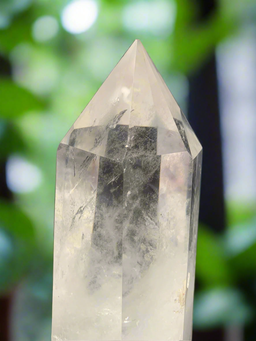 9lb Clear Quartz & Tourmaline Tower w/ Rainbows