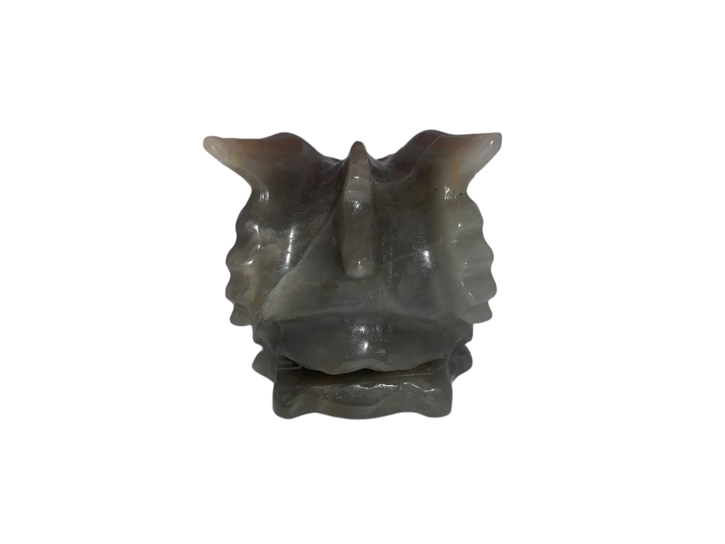 4.4" Gray Quartz Dragon w/ Labradorite Eyes