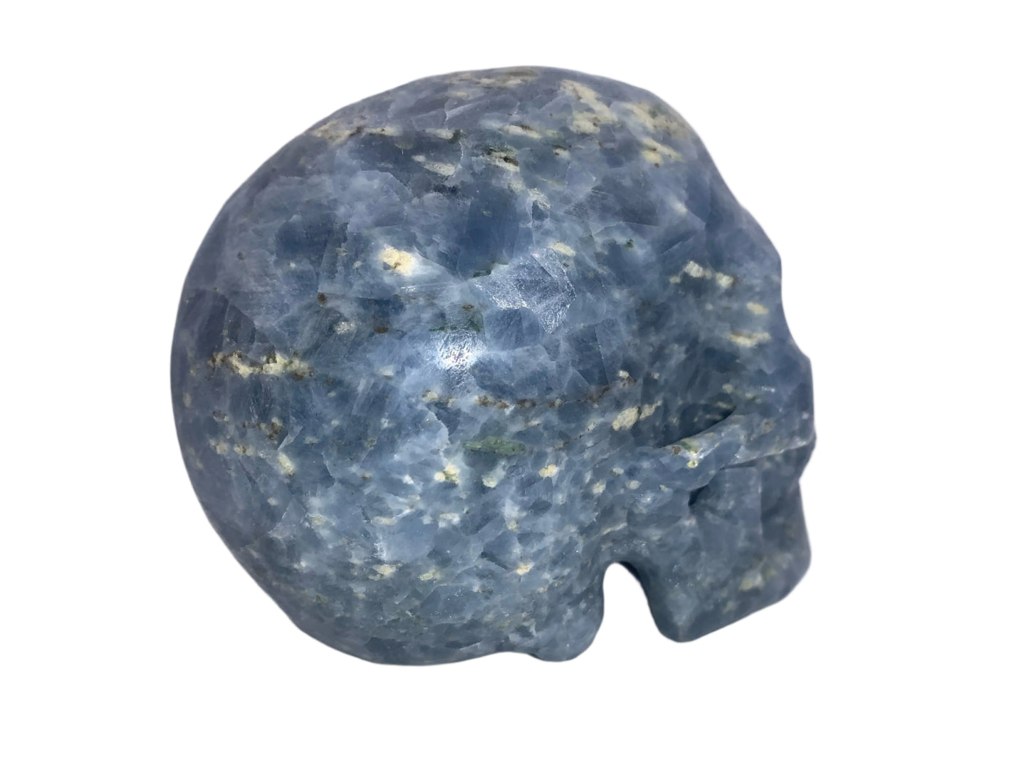 Cráneo de calcita azul de 5"