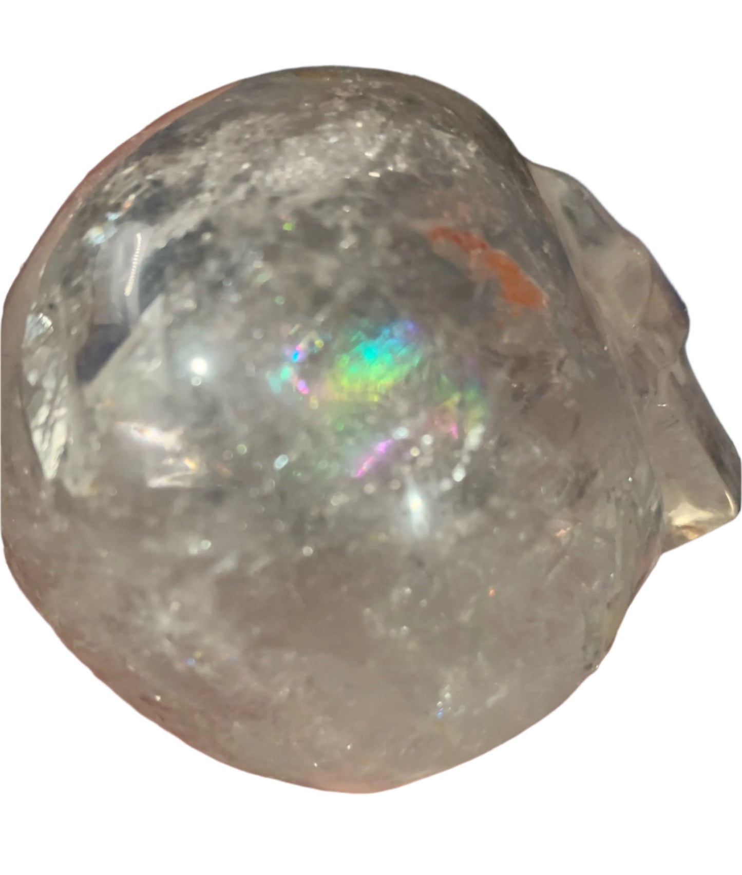 4" Master Healer Alpine Quartz Skull w/ Rainbows