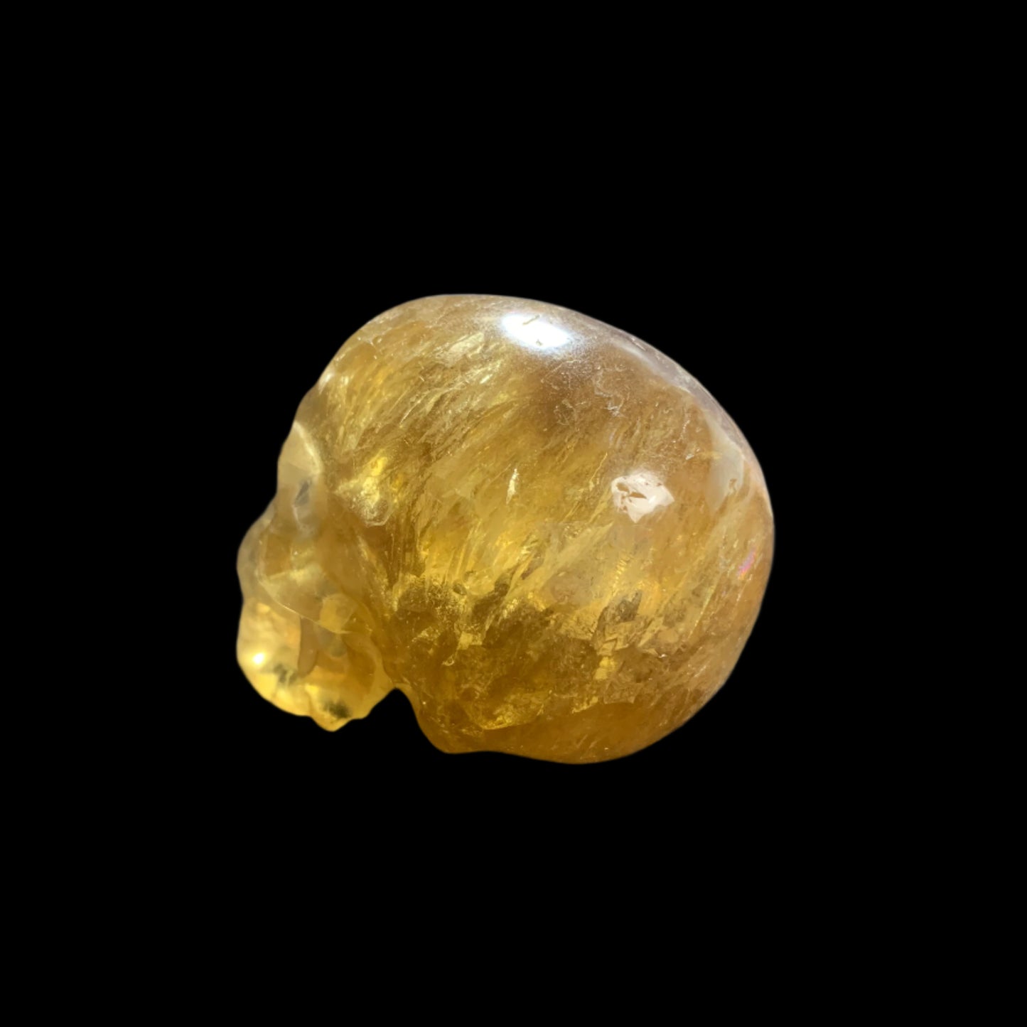 2.2" Golden Fluorite Skull w/ Rainbows