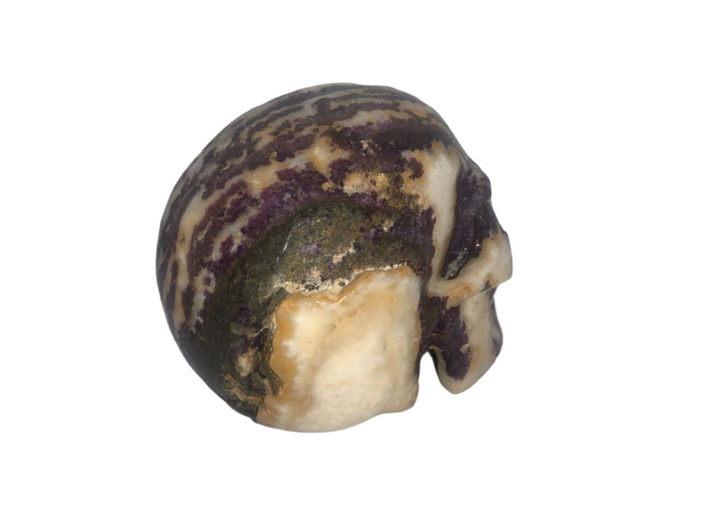 Cráneo de ágata de uva y calcedonia de 5,2"