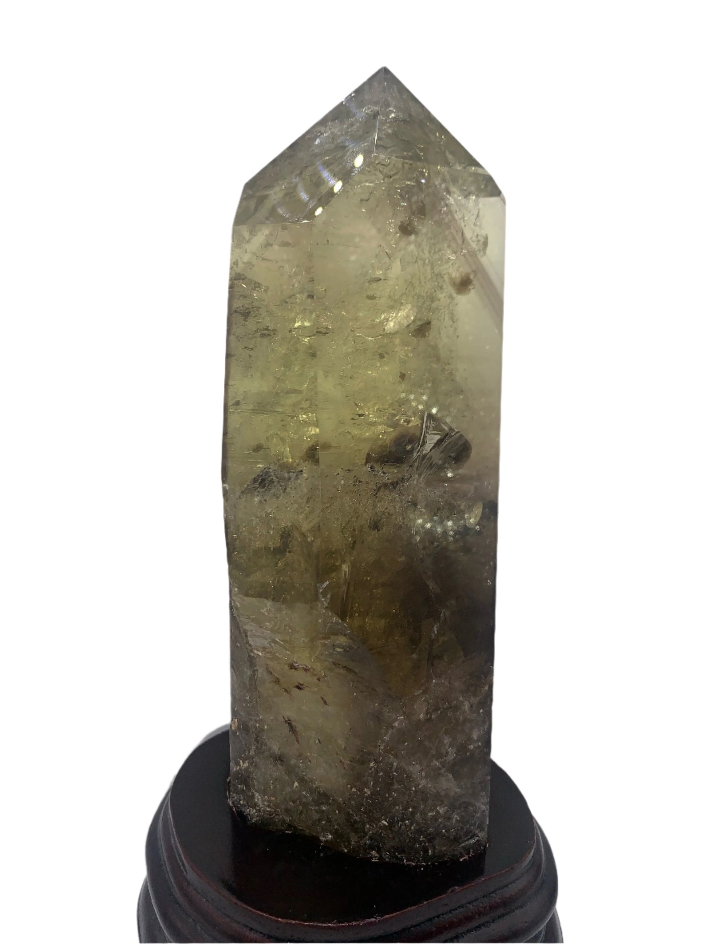 8.125" Smoky Citrine Time Keeper Generator Obelisk w/ LOTS OF RAINBOWS