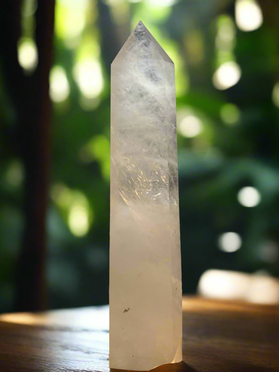 14.5" Clear Quartz Master Healer Obelisk w/ Rainbows