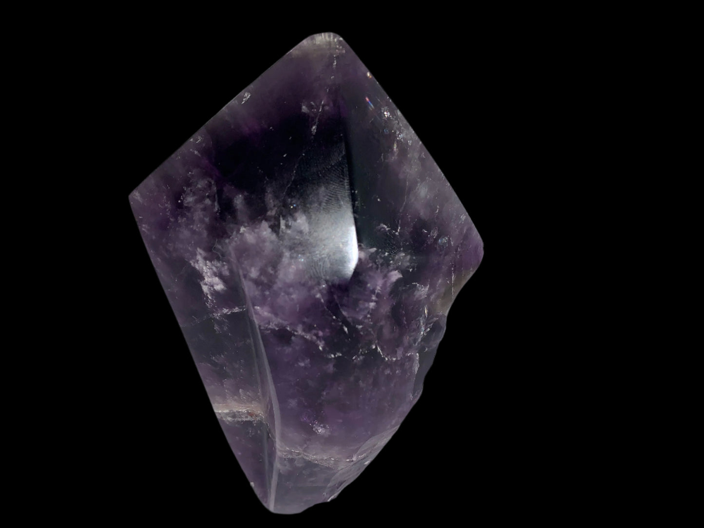 6.75" Alpine Amethyst Double Generator Skull w/ Rainbows