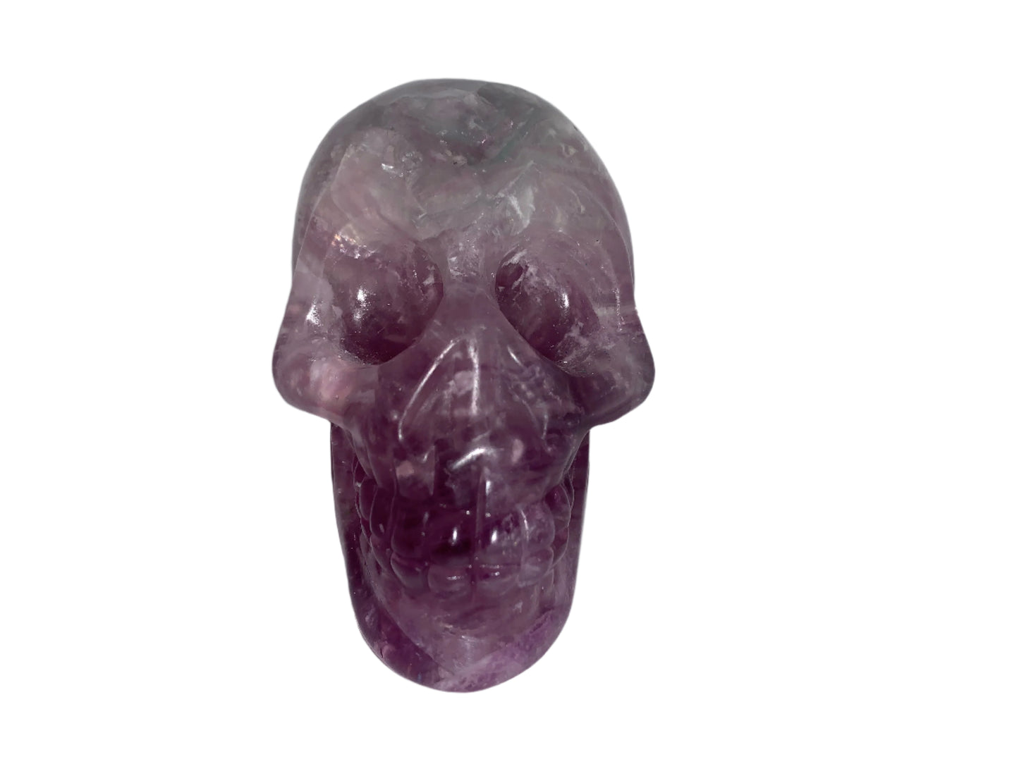 4.8" Rainbow Fluorite Skull w/ Rainbows