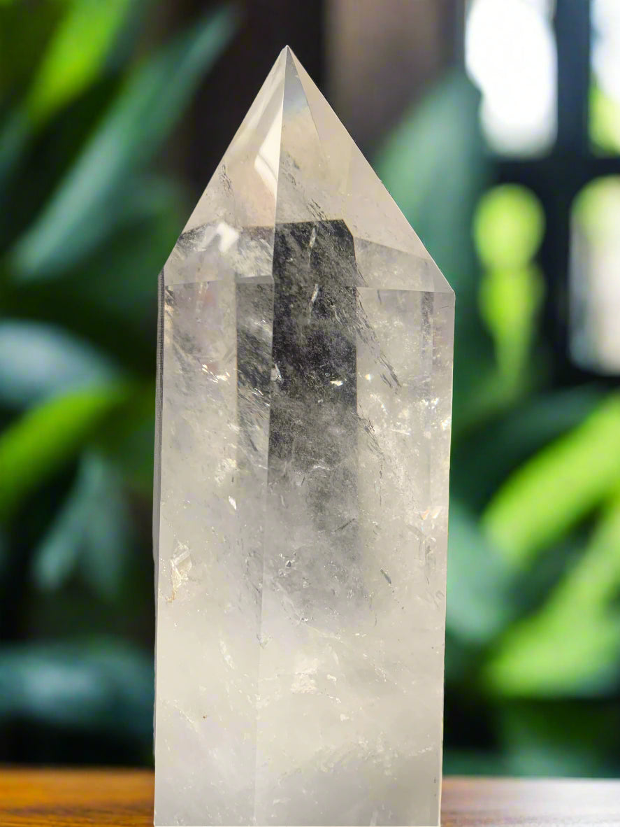 9lb Clear Quartz & Tourmaline Tower w/ Rainbows