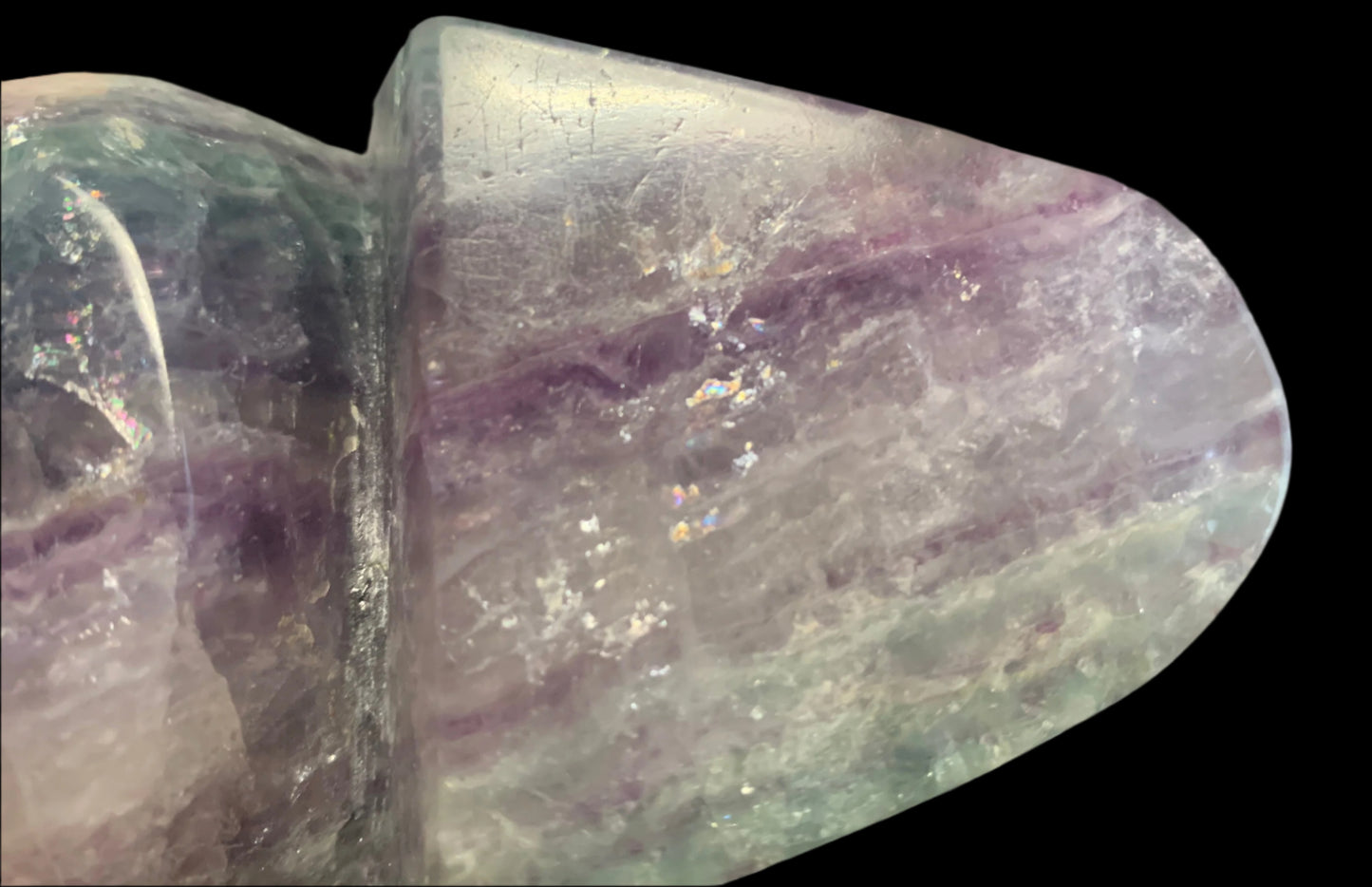 6" Rainbow Fluorite Skull w/ Rainbows