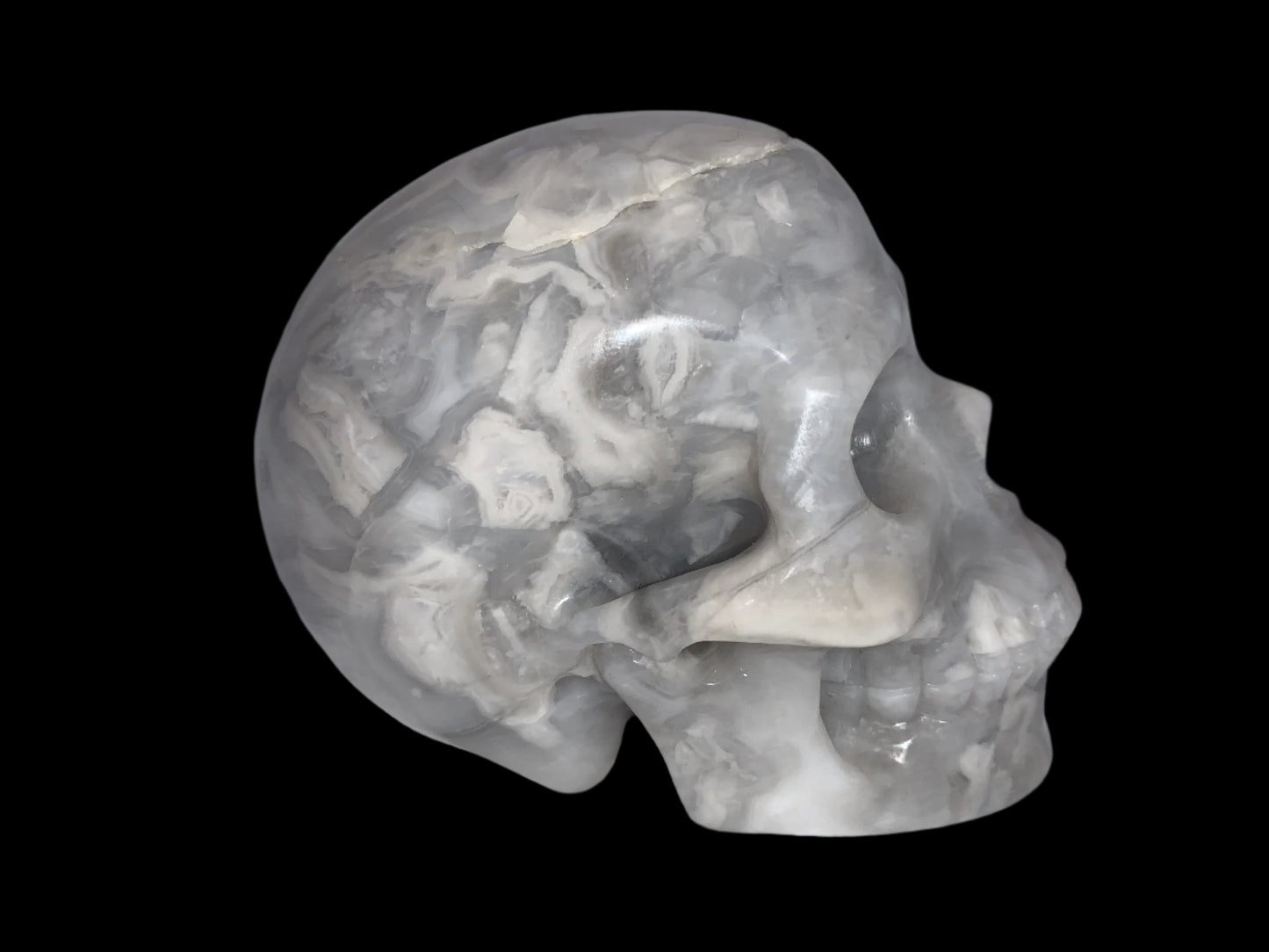 4.3" Crazy Lace Agate Skull