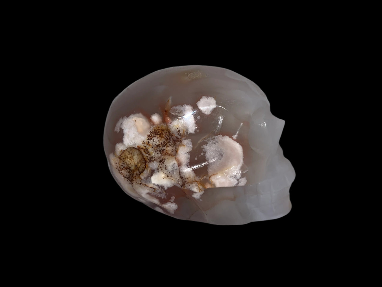 3.1" Flower Agate Skull