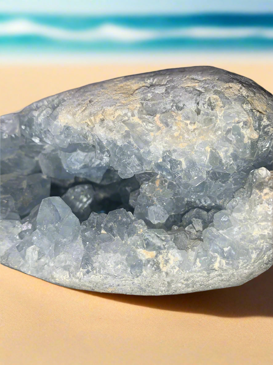 5.3" Celestite Geode Egg