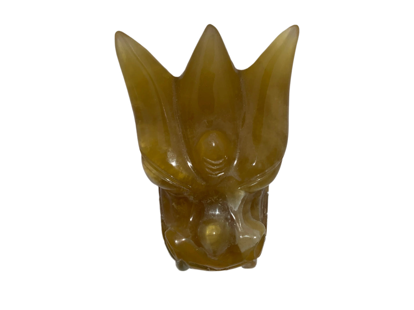 "Radiance" Leandro de Souza Golden Fluorite Dragon Skull w/ Rainbows