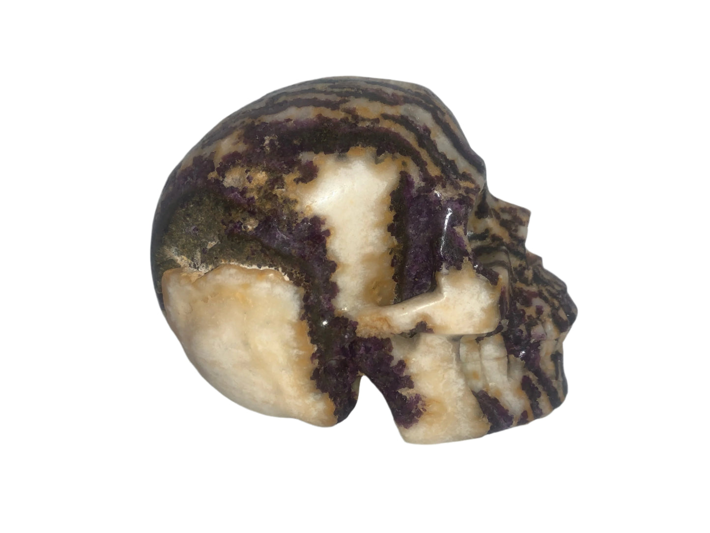 Cráneo de ágata de uva y calcedonia de 5,2"
