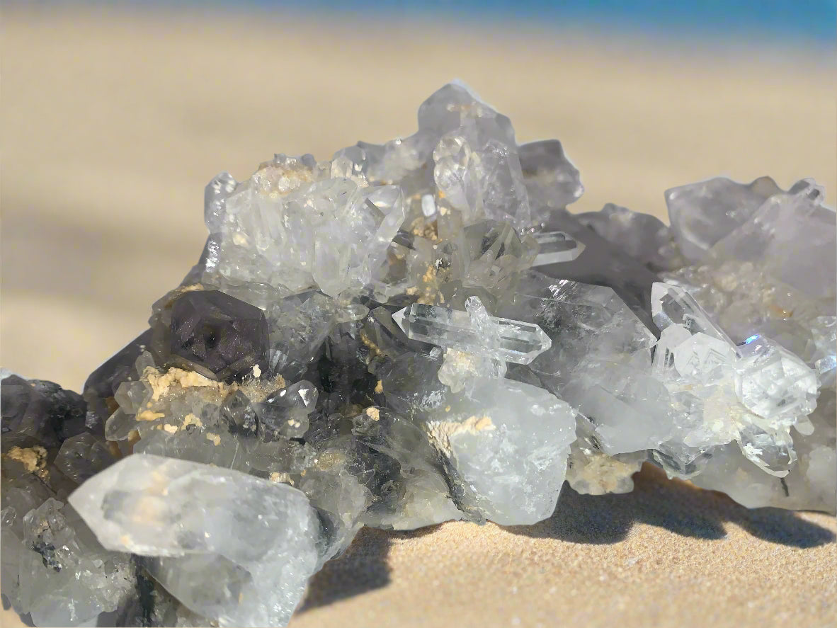 4lb 2oz Quartz & Brookite Cluster w/ Rainbows