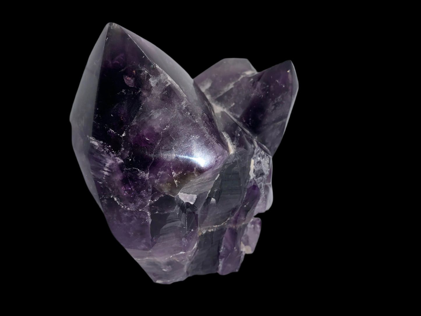 6.75" Alpine Amethyst Double Generator Skull w/ Rainbows