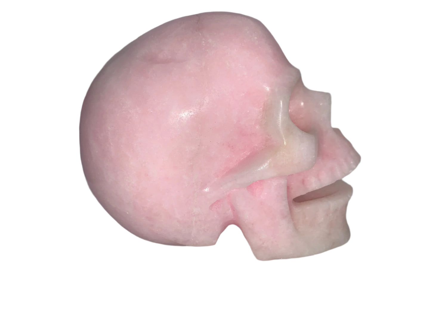 5.2" Rare Pink Aragonite Laughing Skull