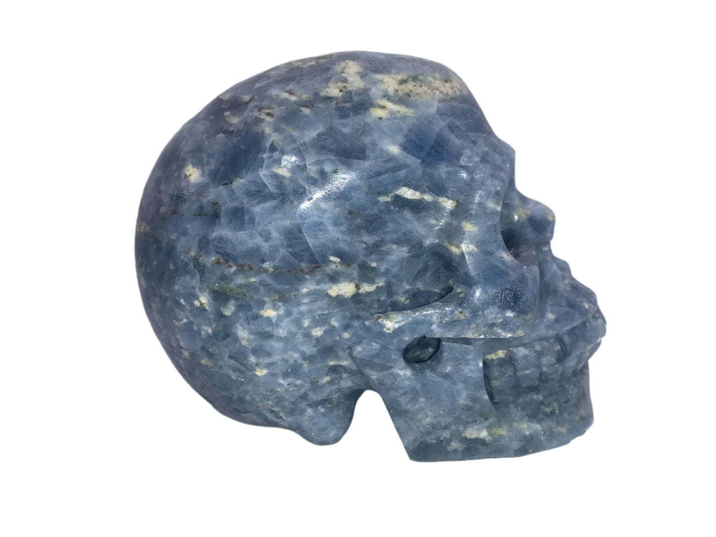 Cráneo de calcita azul de 5"