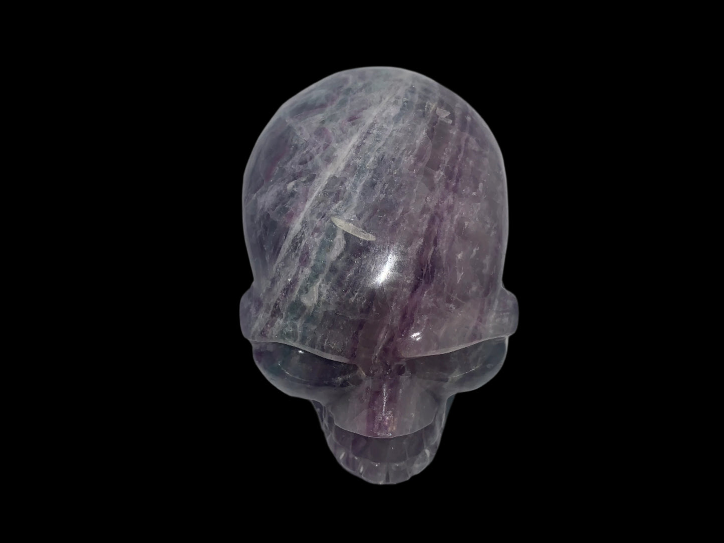 6" Rainbow Fluorite Skull w/ Rainbows