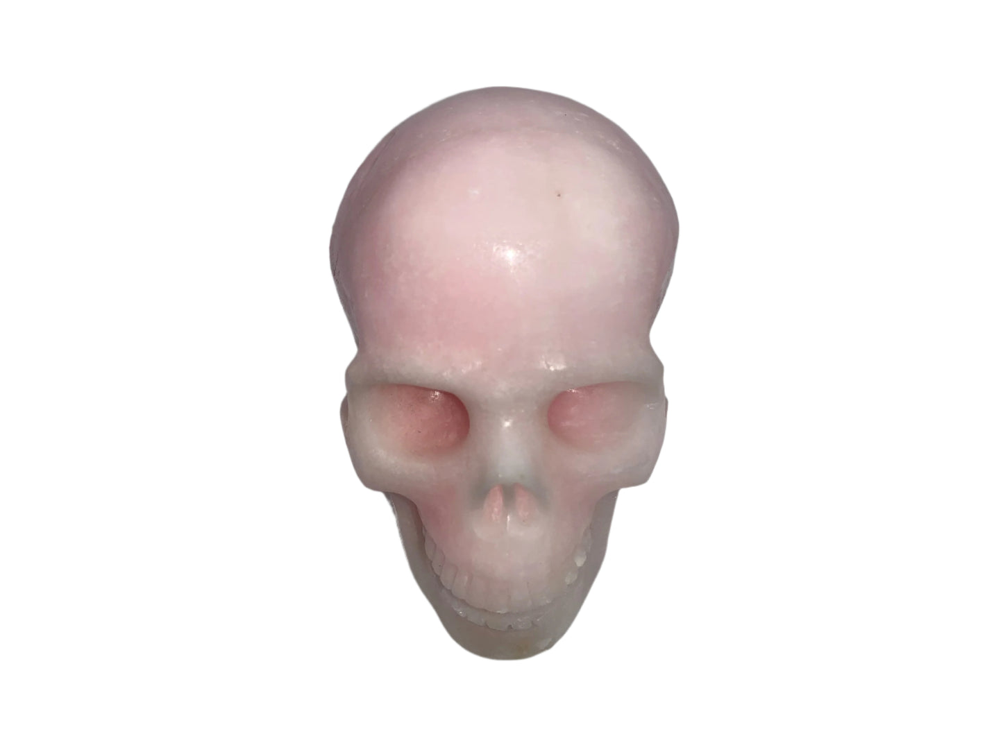 5.2" Rare Pink Aragonite Laughing Skull