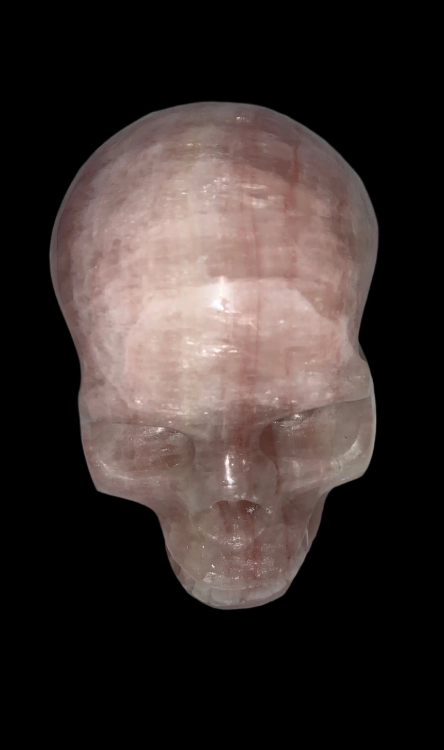 5.3" Pink Calcite Skull w/ Rainbows
