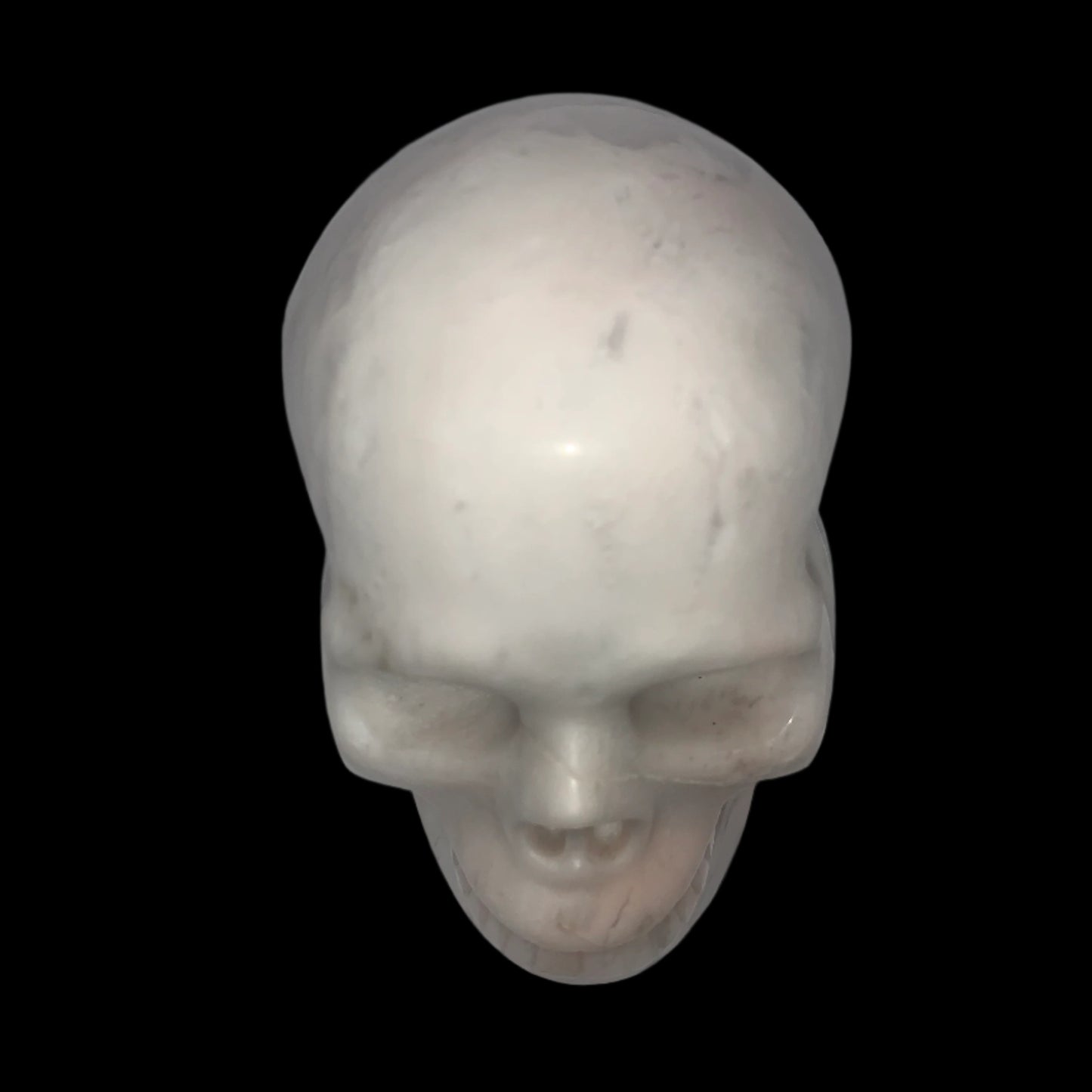 5.3" White Flower Agate Skull