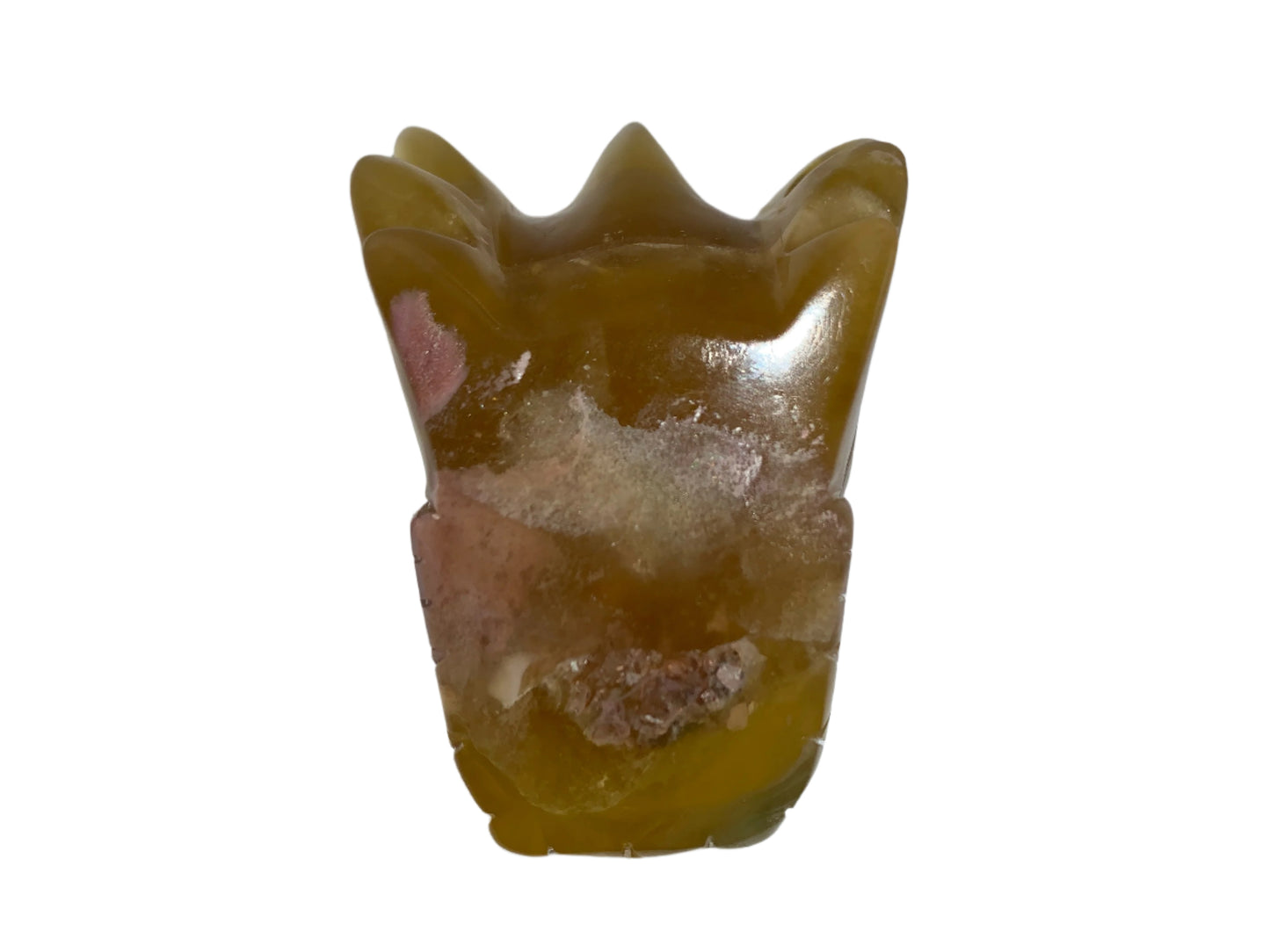 "Radiance" Leandro de Souza Golden Fluorite Dragon Skull w/ Rainbows