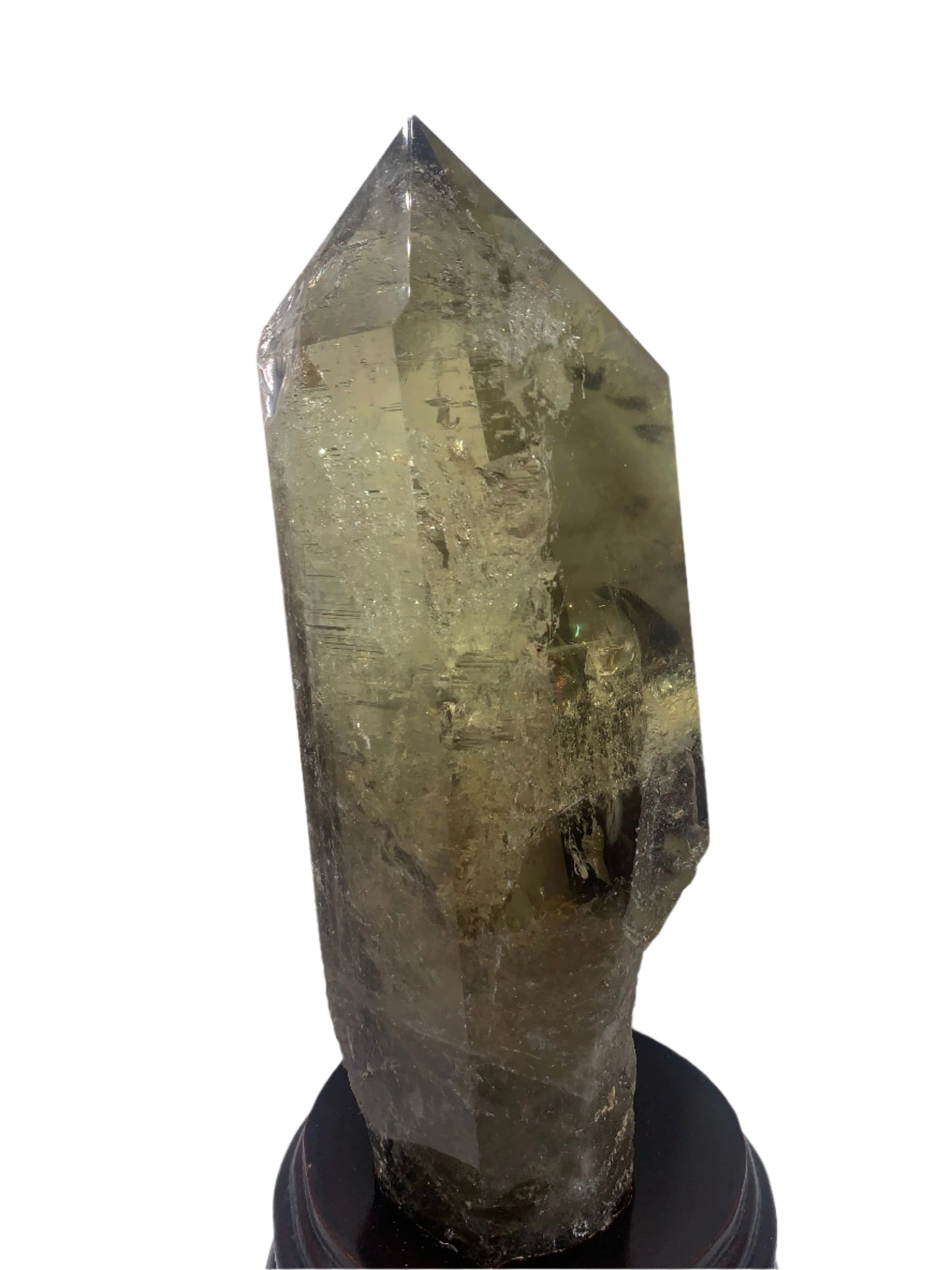8.125" Smoky Citrine Time Keeper Generator Obelisk w/ LOTS OF RAINBOWS