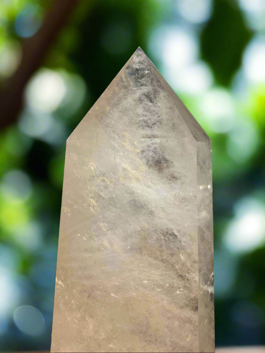 14.5" Clear Quartz Master Healer Obelisk w/ Rainbows