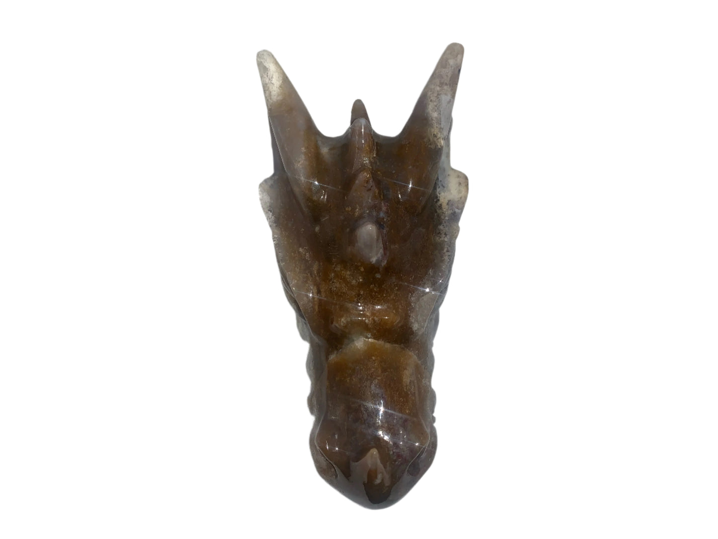 Ágata musgosa de 6,2" con dragón de calcedonia
