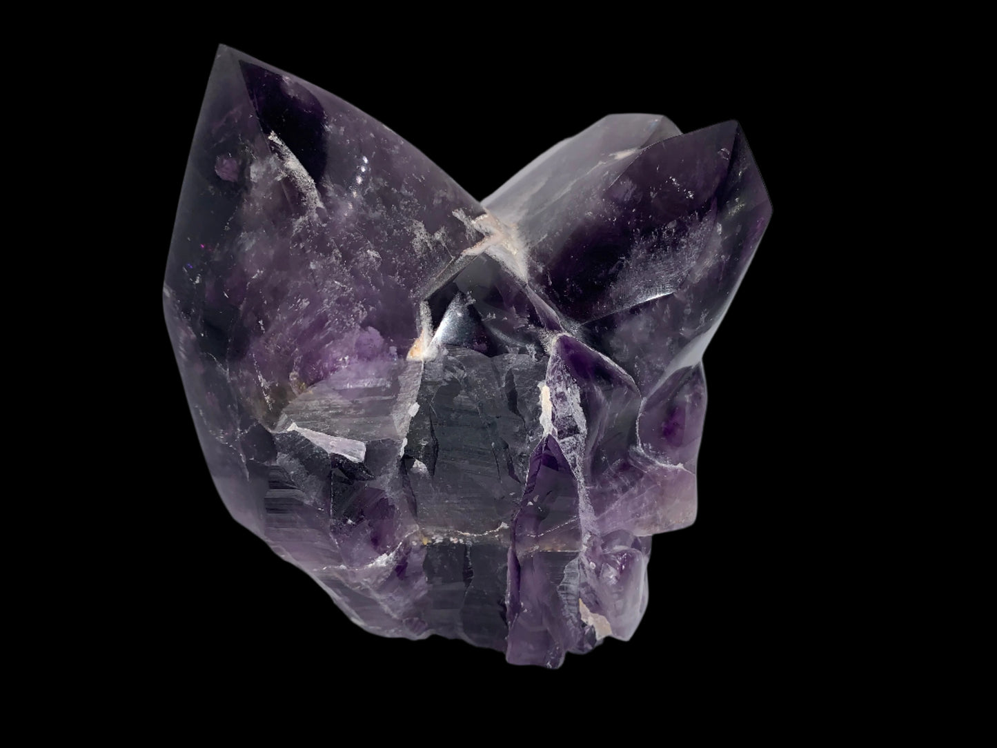 6.75" Alpine Amethyst Double Generator Skull w/ Rainbows