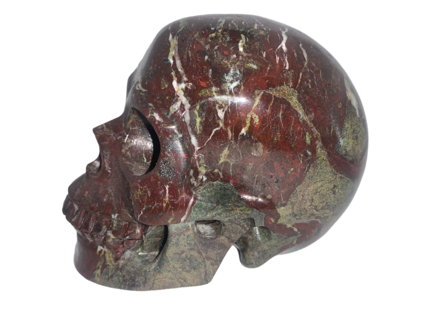 5.3" Dragon Blood Jasper Skull